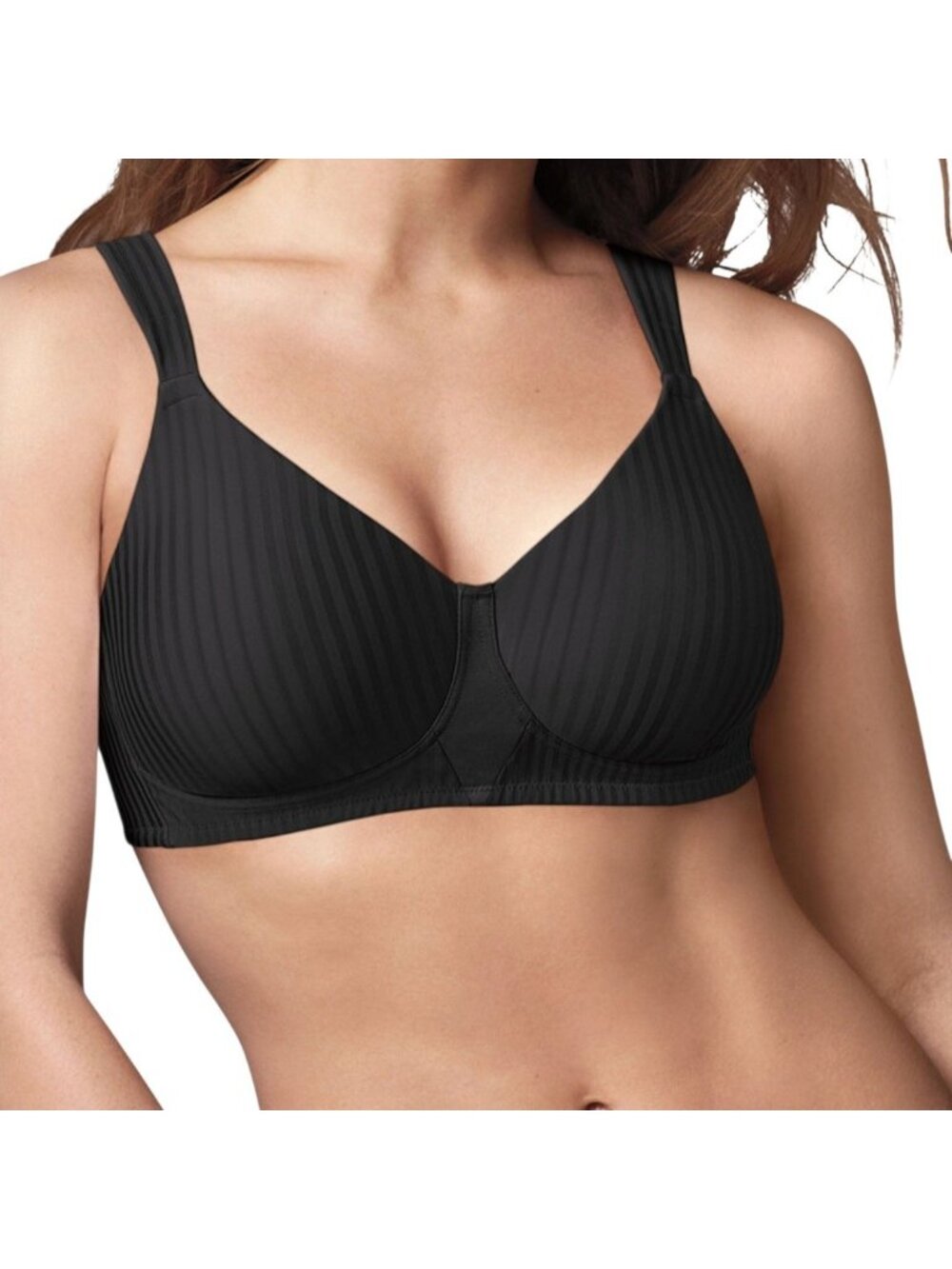 Playtex Secrets Perfectly Shaping Wireless Bra 42D Black Stripe Style 4707 NWT